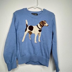 e-land blue hunting dog sweater